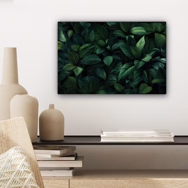 Canvas schilderij - Bladeren - Ovaal - Groen - Nerven — 5
