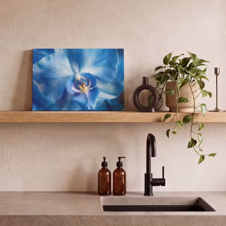 Canvas schilderij - Blauw - Orchidee - Elegeant — 3