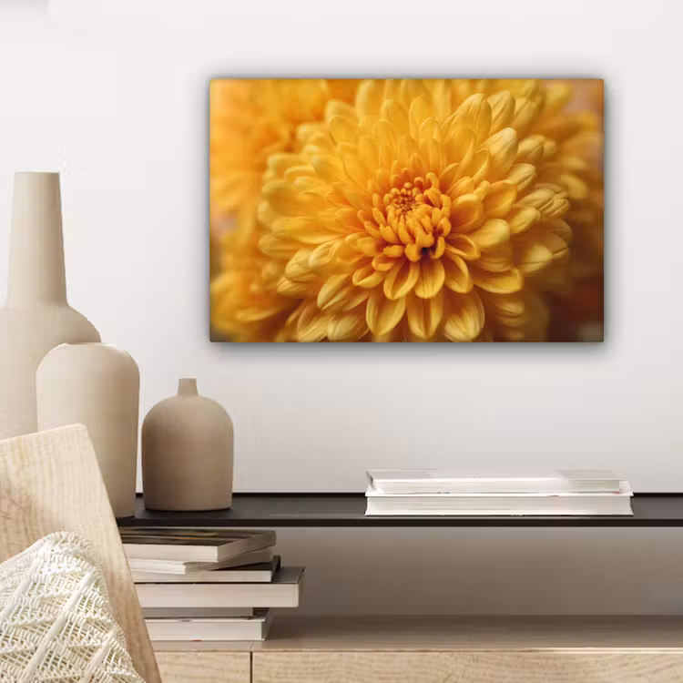 Canvas schilderij - Geel - Chrysant - Zachtheid — 5