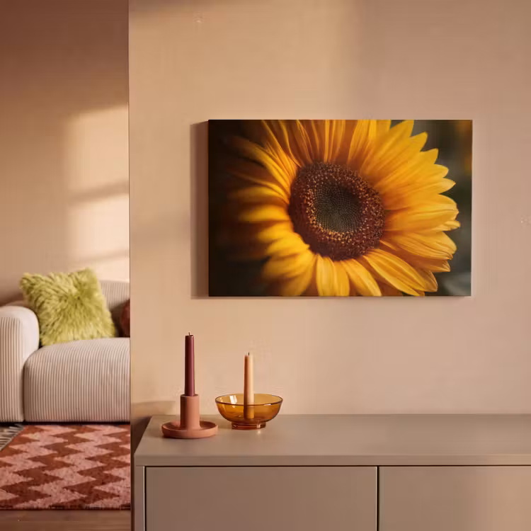 Canvas schilderij - Geel - Zonnebloem - Zomers — 2