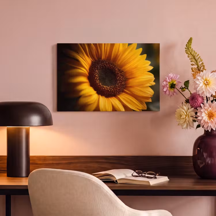 Canvas schilderij - Geel - Zonnebloem - Zomers — 4