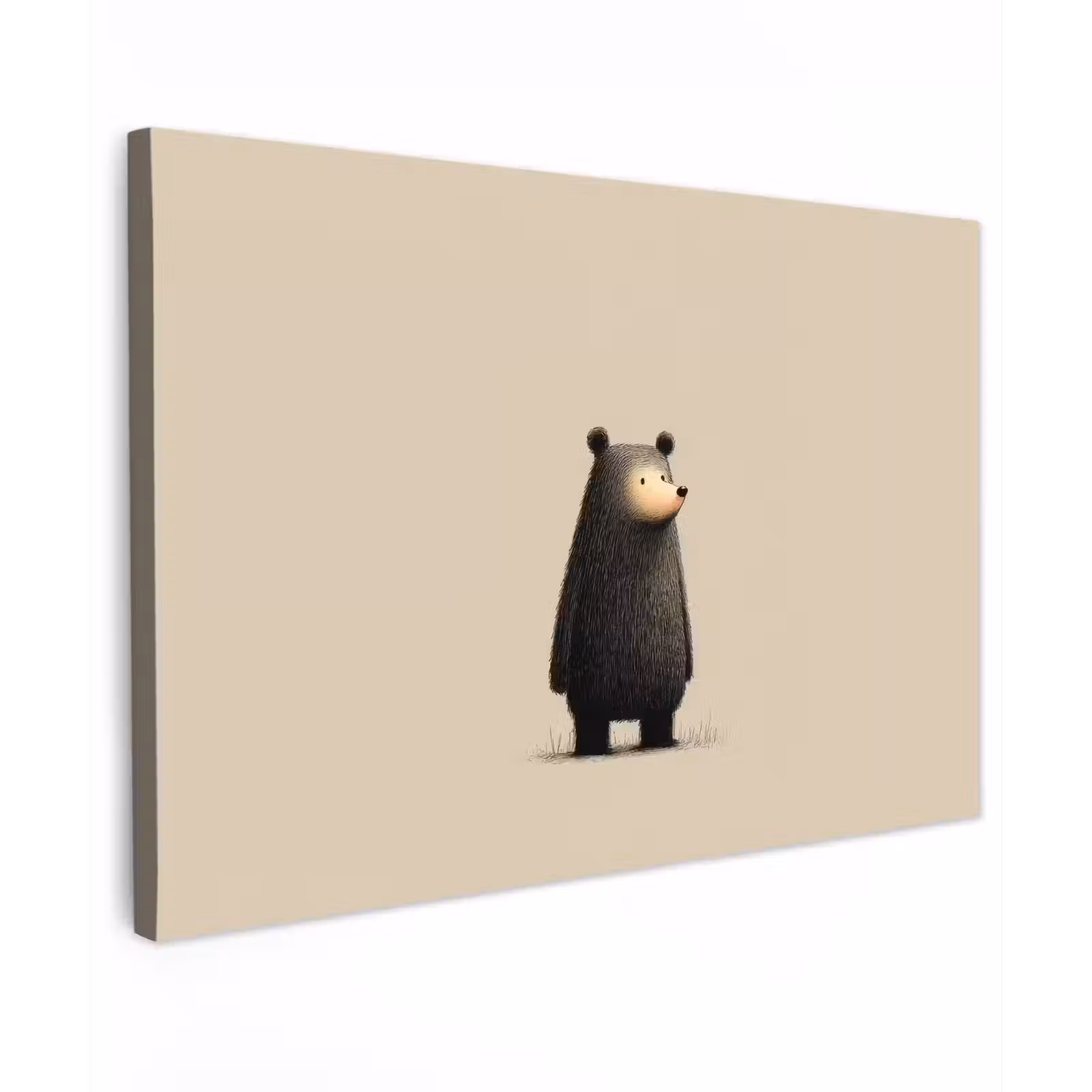 Canvas schilderij - Beer - Donkerbruin - Minimalistisch — 1