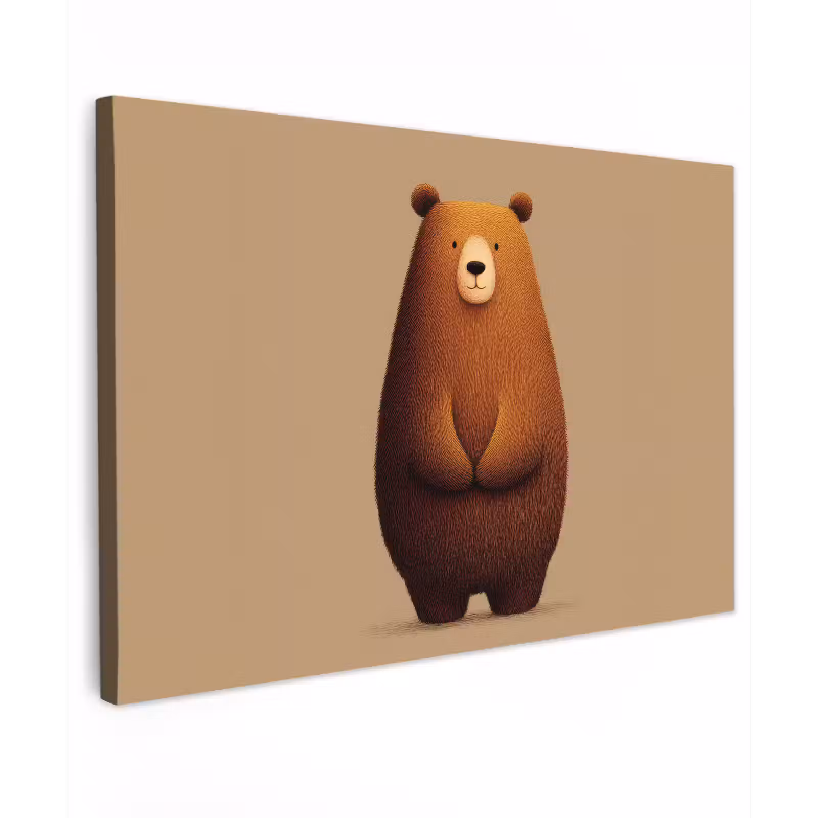 Canvas schilderij - Beer - Minimalistisch - Bruin — 1