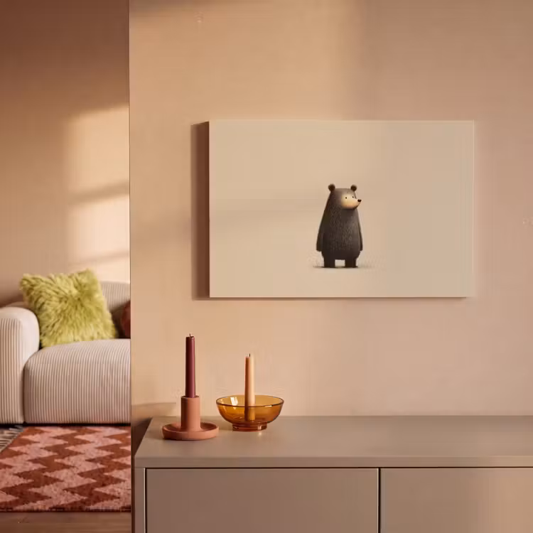 Canvas schilderij - Beer - Donkerbruin - Minimalistisch — 2