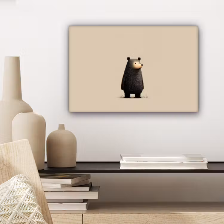 Canvas schilderij - Beer - Donkerbruin - Minimalistisch — 5