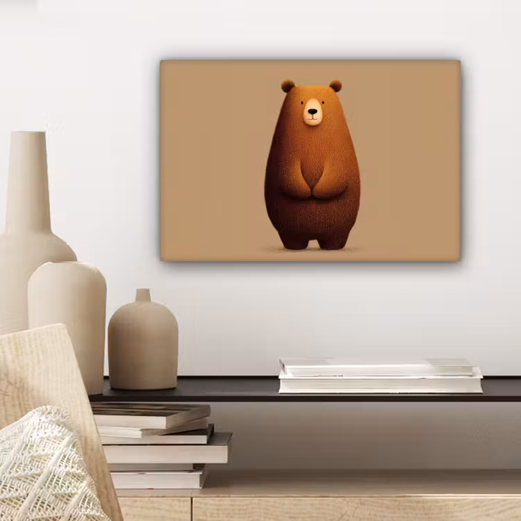 Canvas schilderij - Beer - Minimalistisch - Bruin — 5