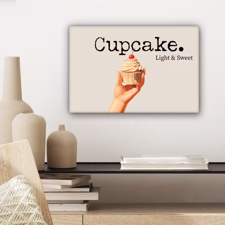 Canvas schilderij - Cupcake - Zoet - Kers — 5