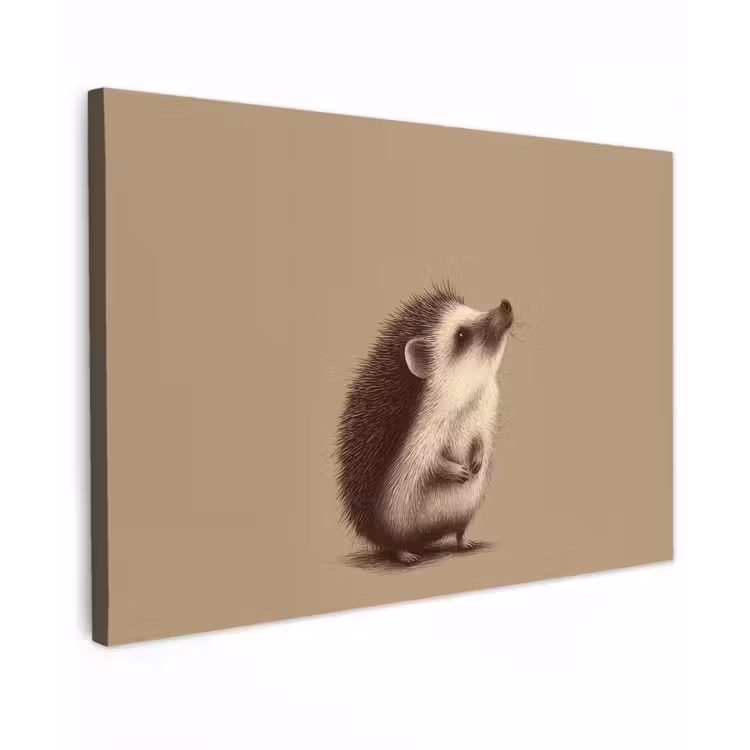 Canvas schilderij - Egel - Snuitje - Bruin - Stekels — 1