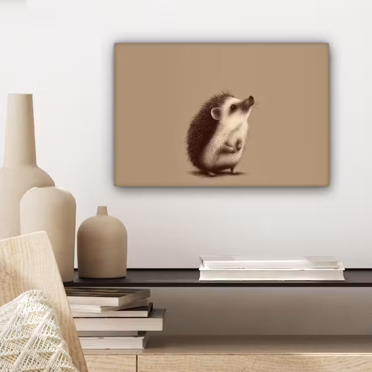 Canvas schilderij - Egel - Snuitje - Bruin - Stekels — 5