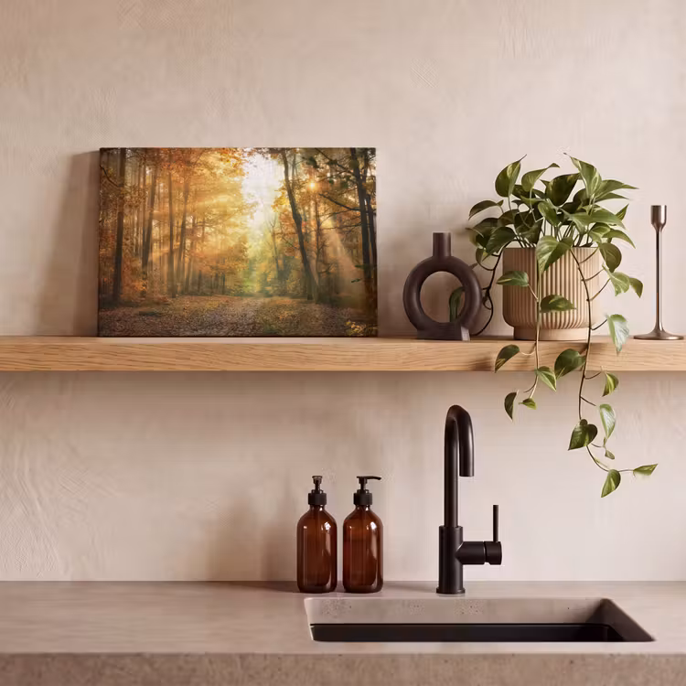 Canvas schilderij - Bos - Herfst - Zon - Landschap - Natuur - Bomen - Bladeren — 3