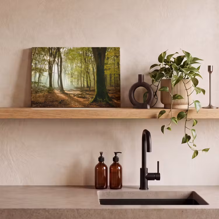 Canvas schilderij - Bos - Zon - Seizoenen - Landschap — 3