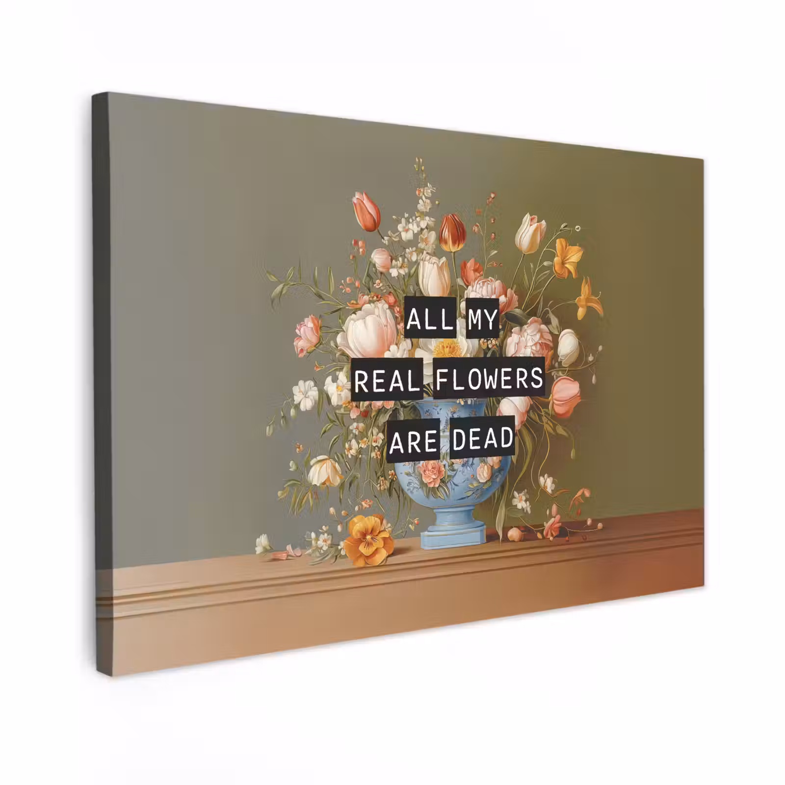 Canvas schilderij - Bloem - Quote - Vintage - Art — 1