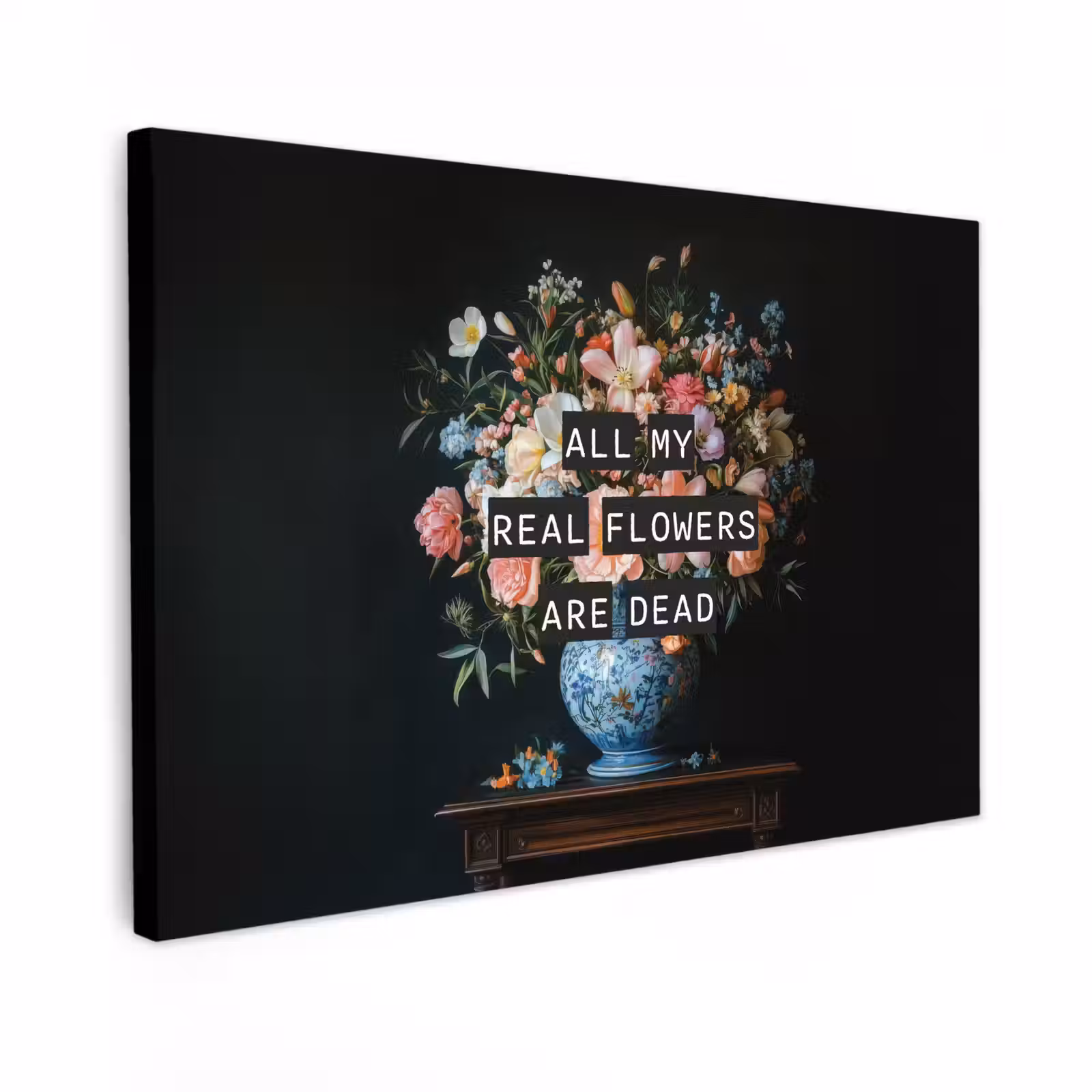 Canvas schilderij - Bloemen - Art - Pastel - Quotes — 1