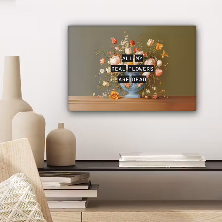 Canvas schilderij - Bloem - Quote - Vintage - Art — 5