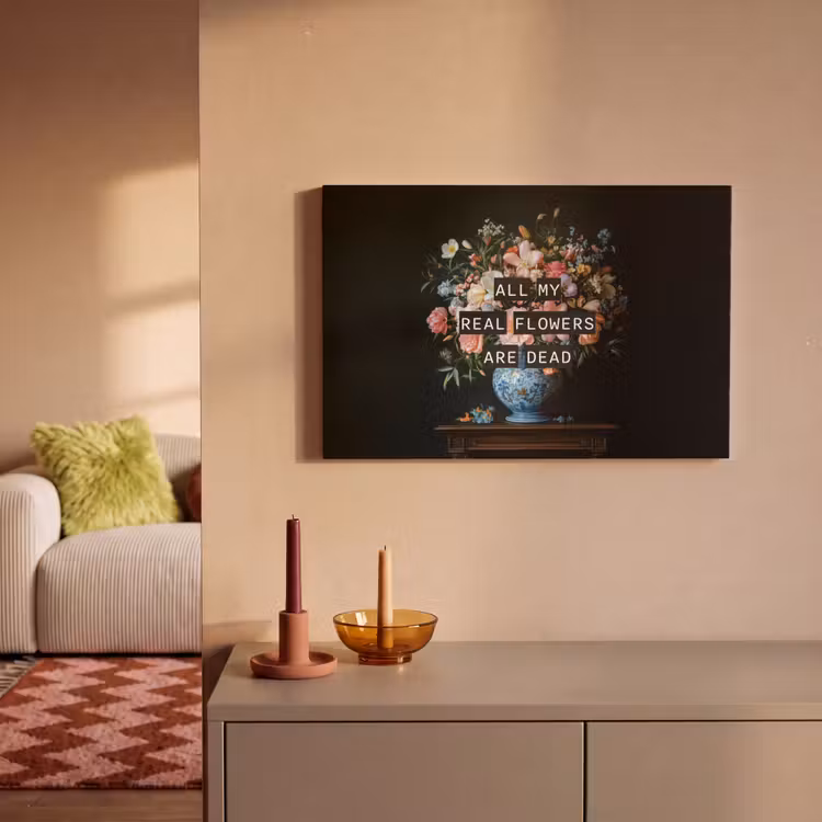 Canvas schilderij - Bloemen - Art - Pastel - Quotes — 2