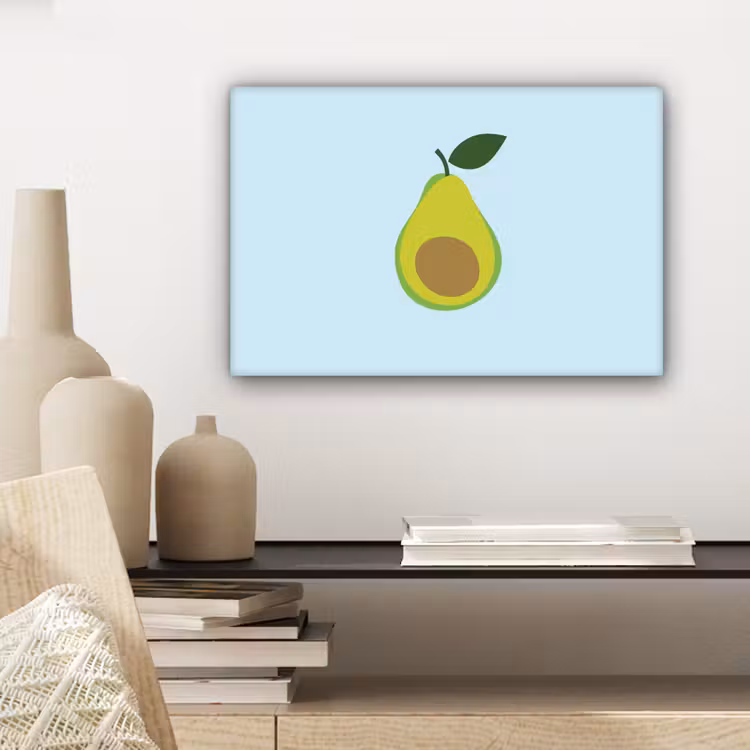 Canvas schilderij - Avocado - Illustratie - Groene - Vrucht — 5