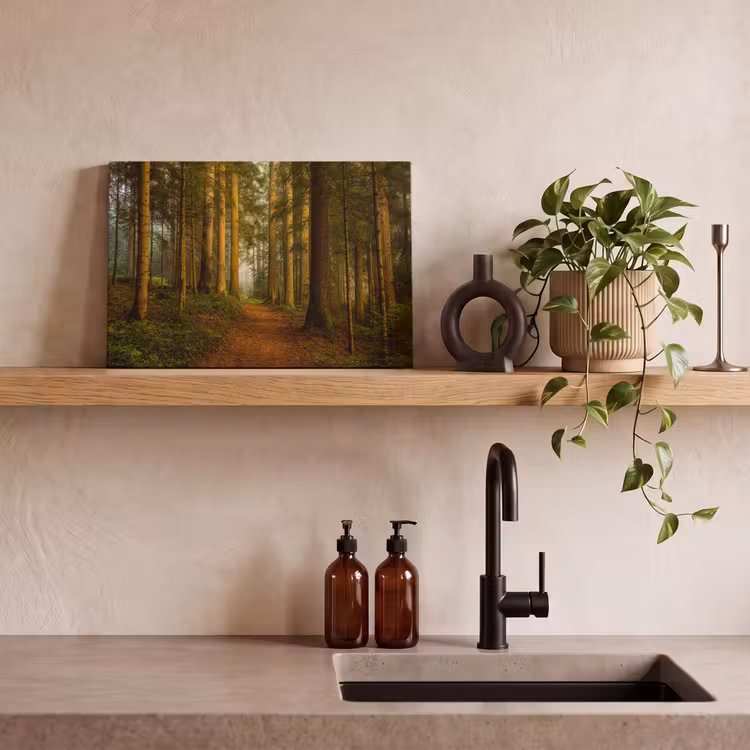 Canvas schilderij - Bos - Natuur - Bomen - Landschap - Bladeren — 3
