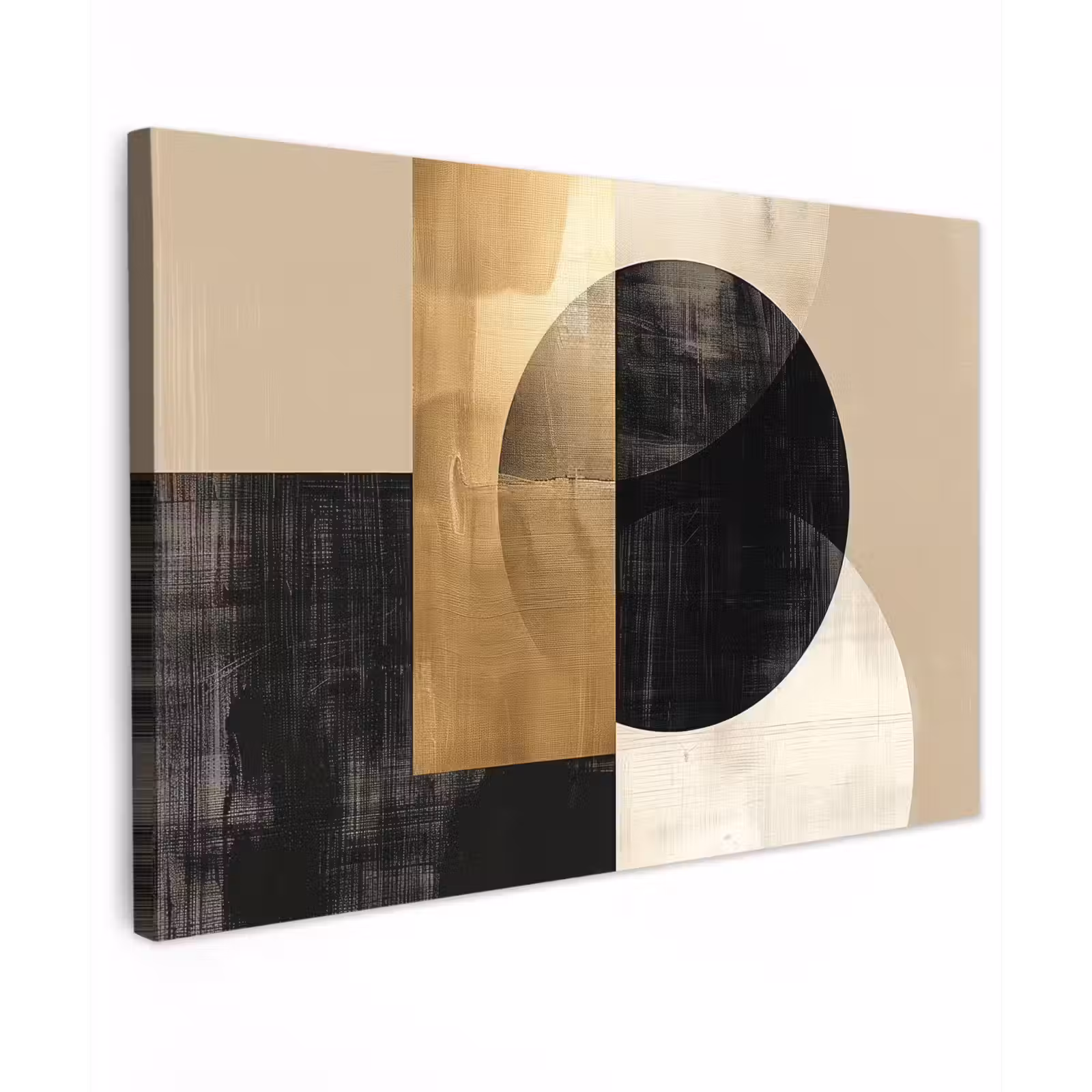 Canvas schilderij - Abstract - Goud - Zwart - Kunst — 1