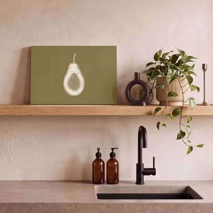 Canvas schilderij - Avocado - Minimalistisch - Illustratie - Groen — 3