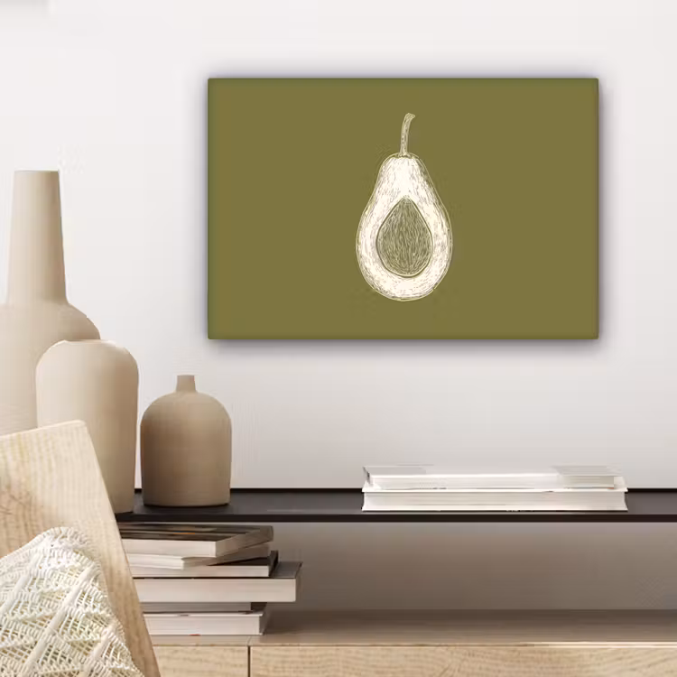 Canvas schilderij - Avocado - Minimalistisch - Illustratie - Groen — 5