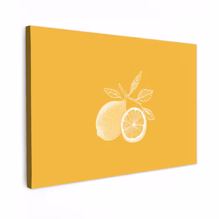 Canvas schilderij - Citroenen - Illustratie - Minimalistisch - Geel — 1