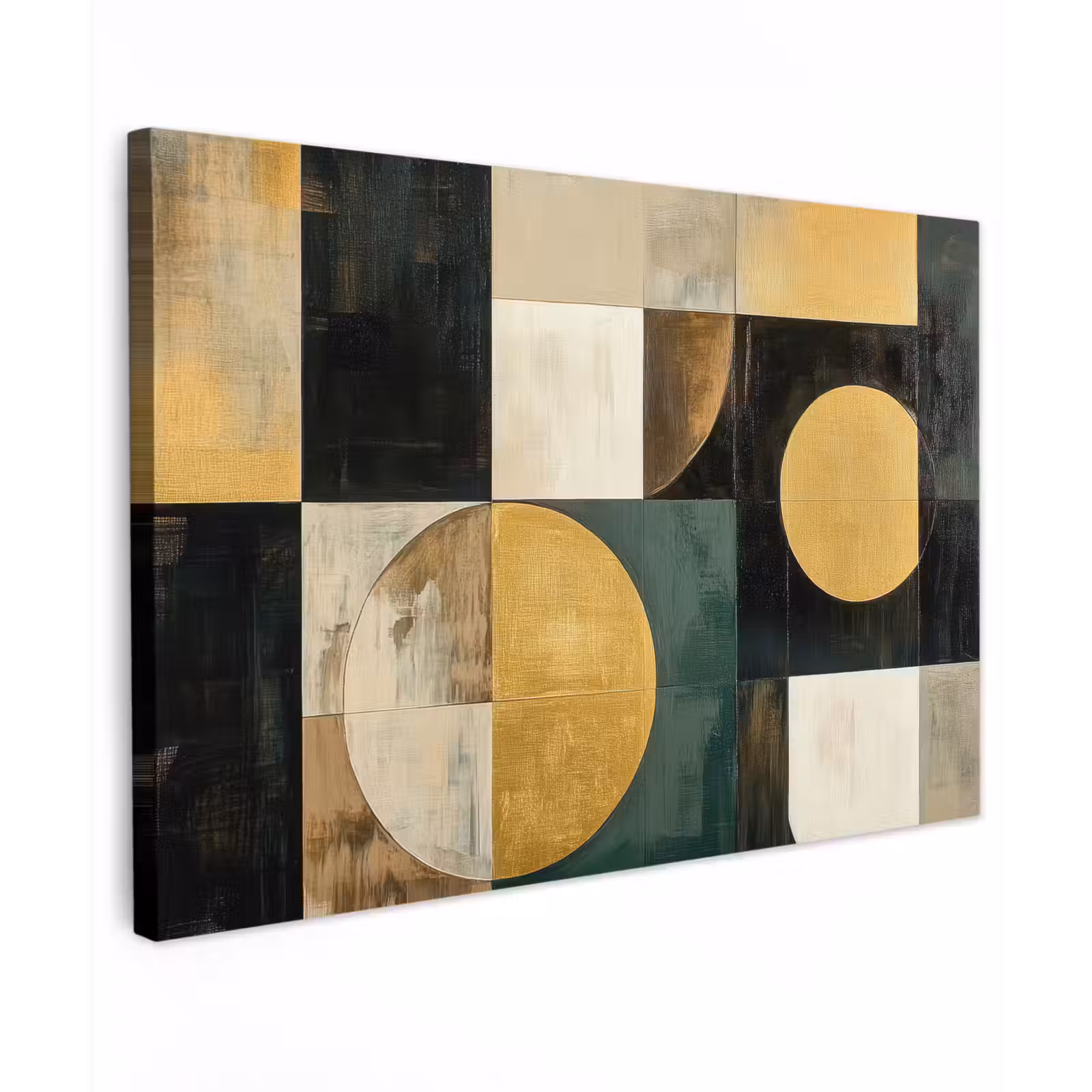 Canvas schilderij - Abstract - Goud - Brons - Vormen - Geometrisch — 1