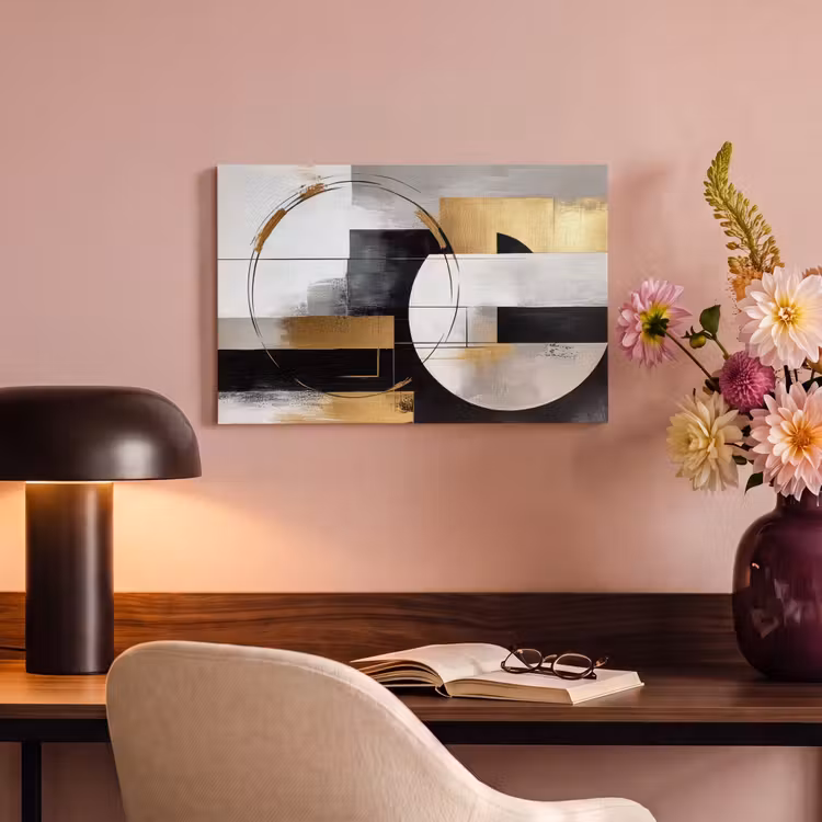 Canvas schilderij - Abstract - Goud - Zilver - Vormen - Aesthetic — 4
