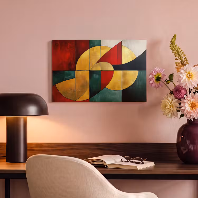 Canvas schilderij - Abstract - Kerst - Goud - Rood - Groen — 4
