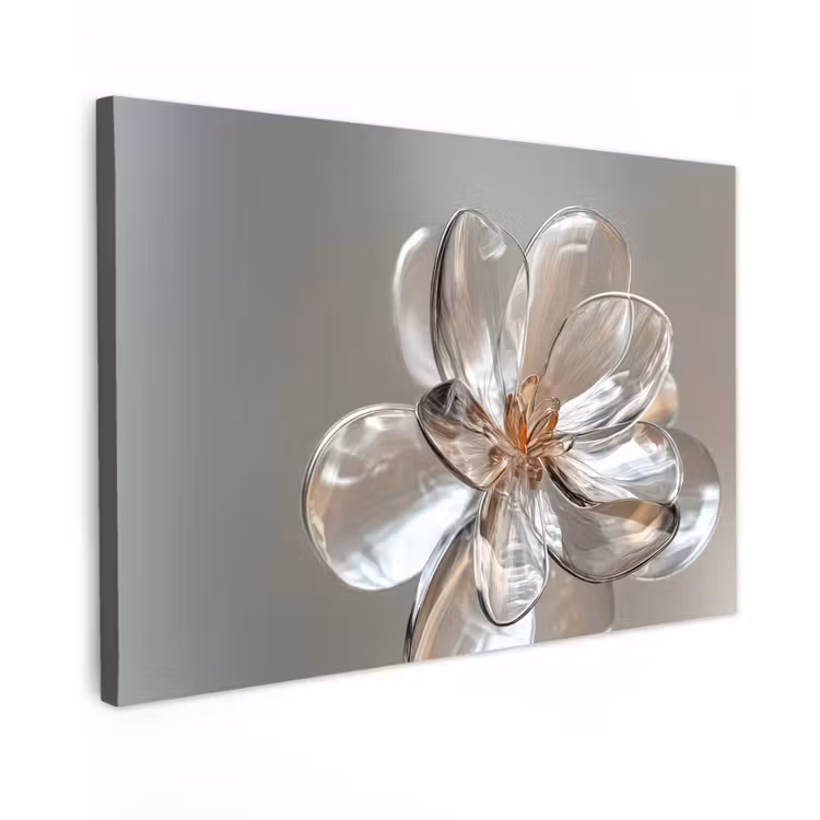 Canvas schilderij - Bloem - Glazen - Doorzichtig — 1
