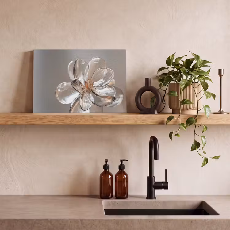 Canvas schilderij - Bloem - Glazen - Doorzichtig — 3