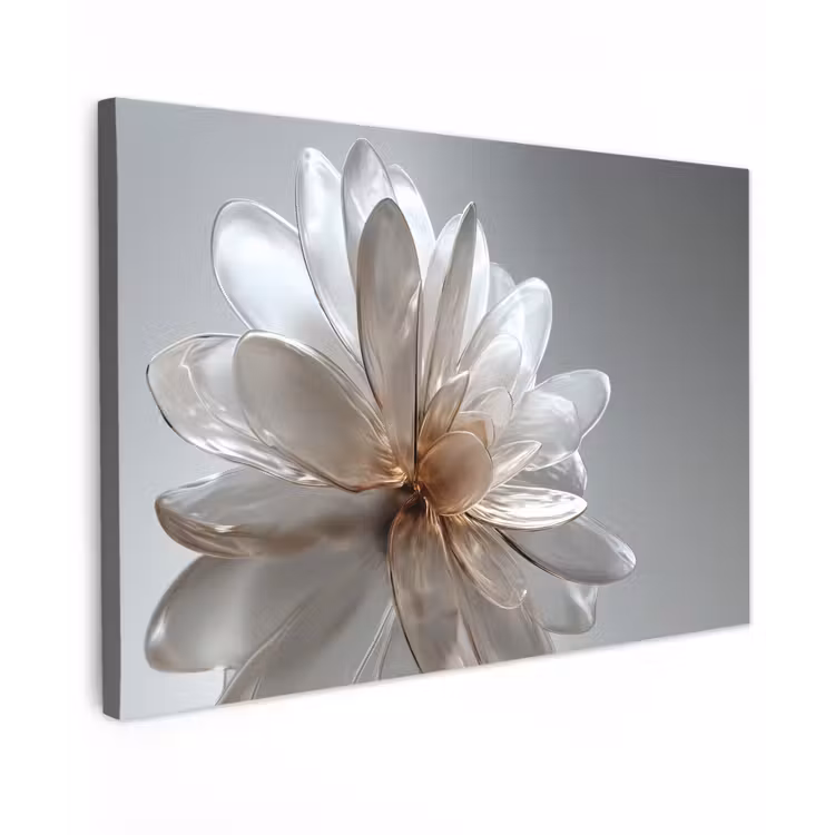 Canvas schilderij - Bloem - Wit - Neutraal — 1