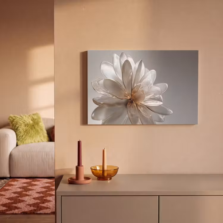 Canvas schilderij - Bloem - Wit - Neutraal — 2