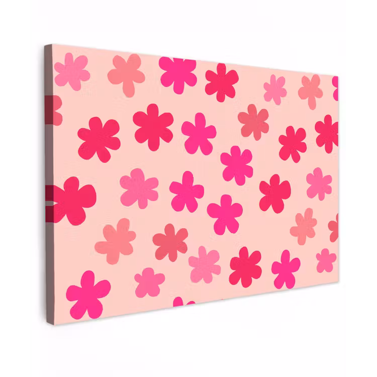 Canvas schilderij - Bloemen - Patroon - Roze — 1
