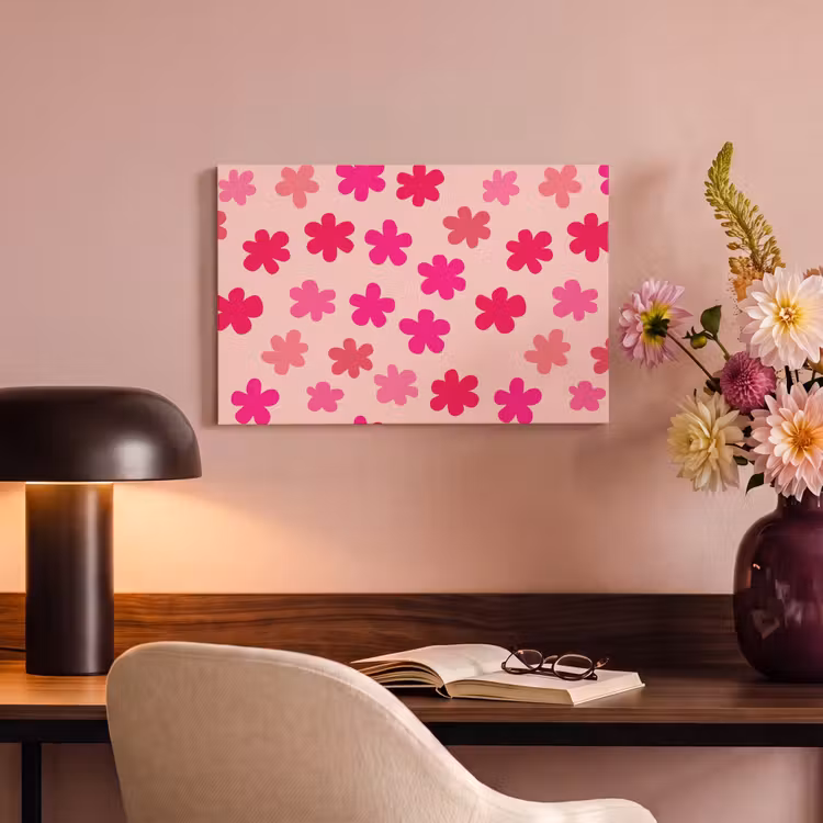 Canvas schilderij - Bloemen - Patroon - Roze — 4