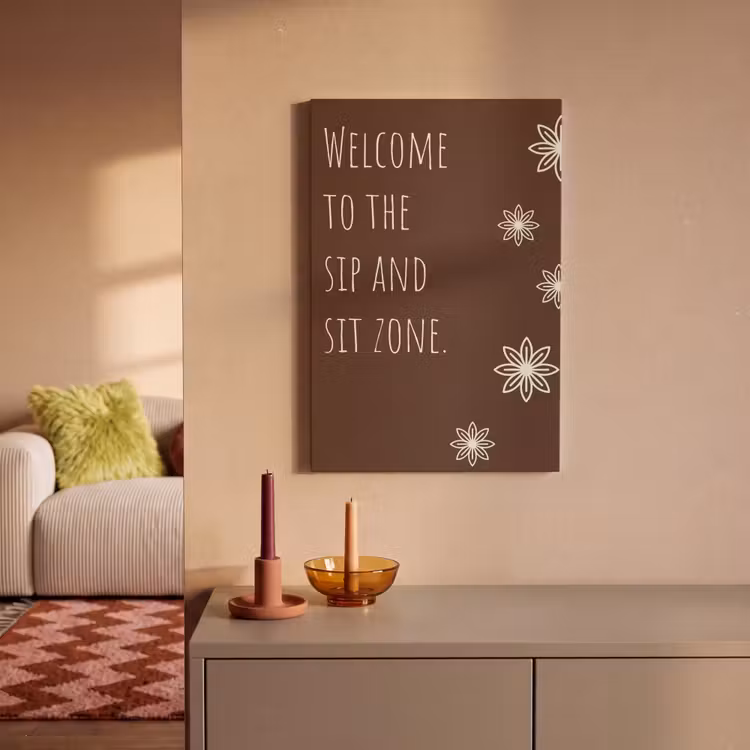Canvas schilderij - Bruin - Quote - Bloemen - Zomer — 1