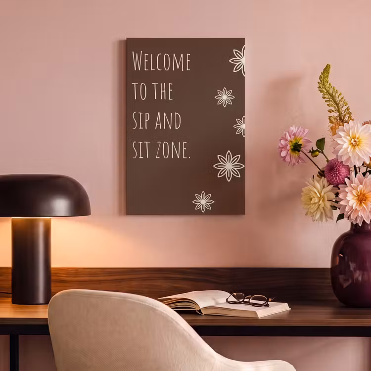 Canvas schilderij - Bruin - Quote - Bloemen - Zomer — 2