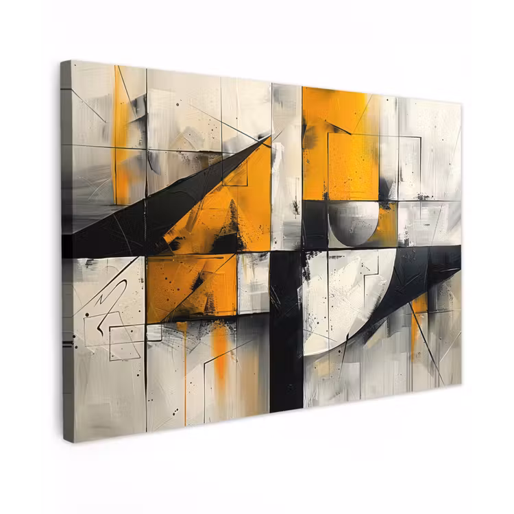 Canvas schilderij - Geel - Abstract - Modern - Vormen — 1