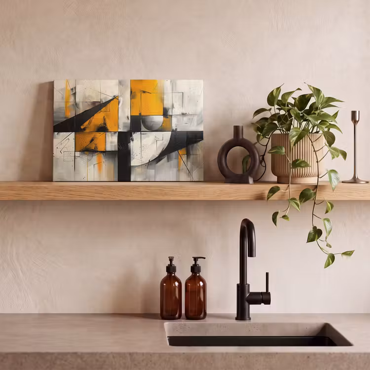Canvas schilderij - Geel - Abstract - Modern - Vormen — 3