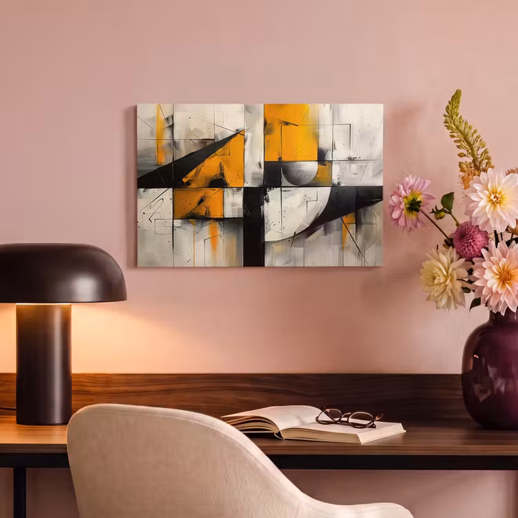 Canvas schilderij - Geel - Abstract - Modern - Vormen — 4