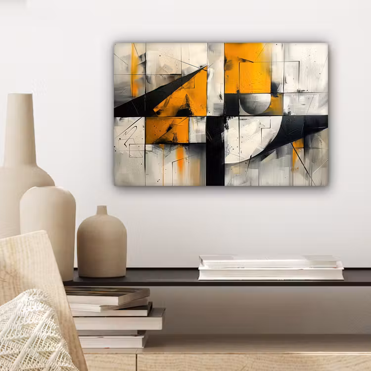 Canvas schilderij - Geel - Abstract - Modern - Vormen — 5