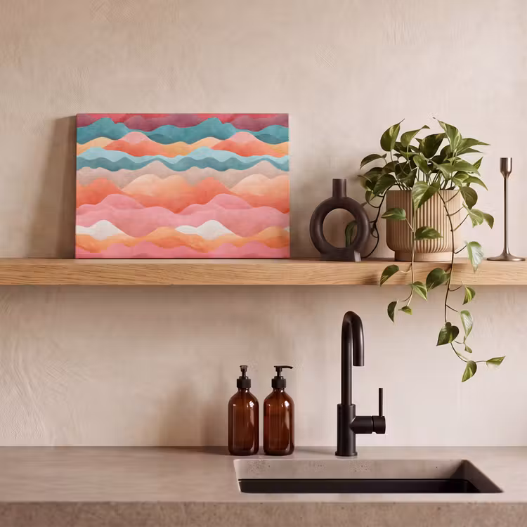 Canvas schilderij - Golven - Kleurrijk - Abstract — 3