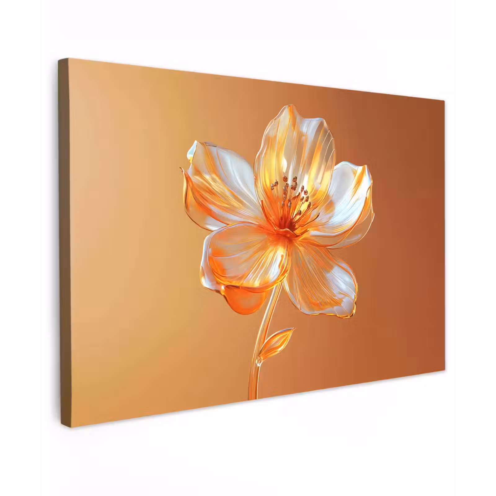 Canvas schilderij - Glazen - Bloem - Oranje — 1