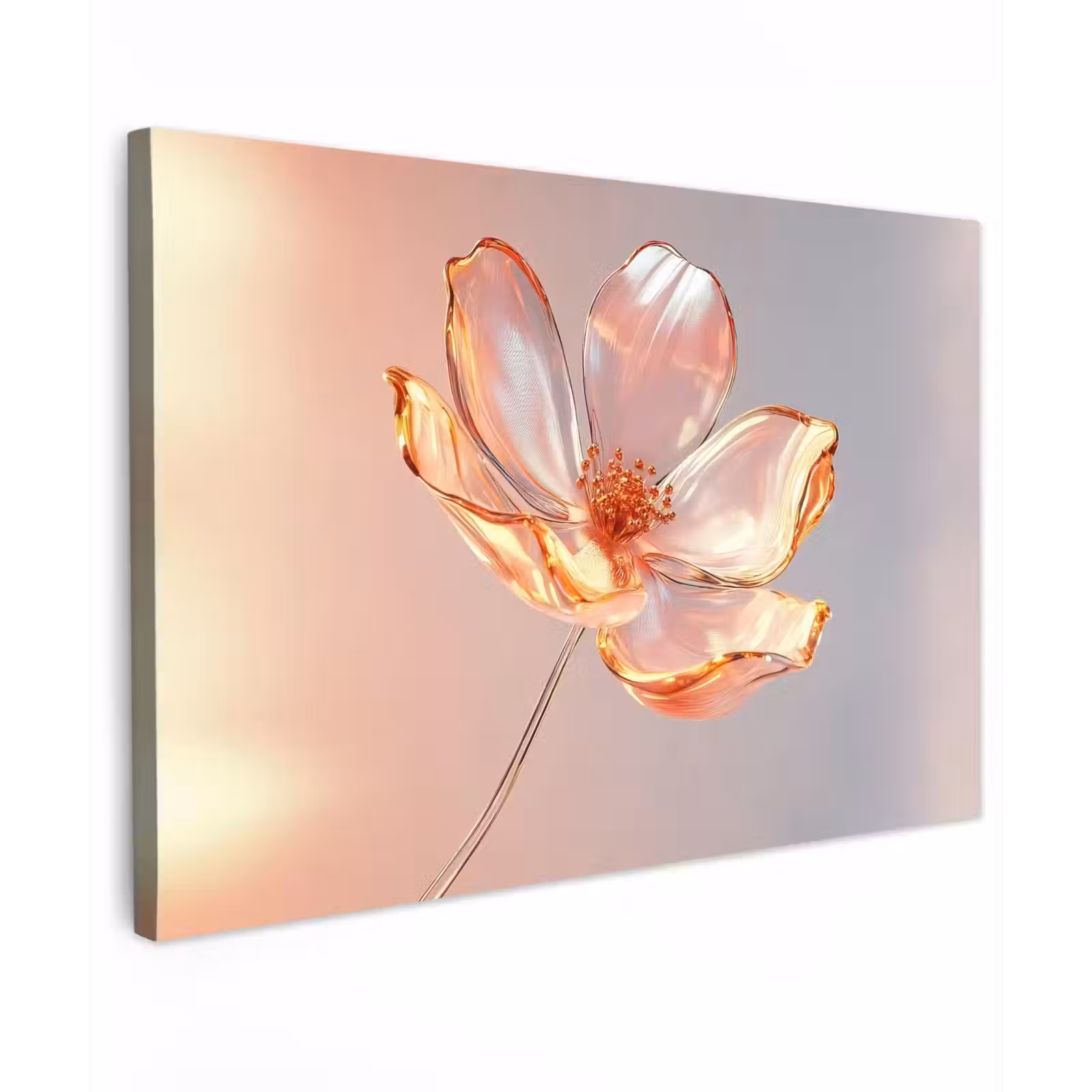 Canvas schilderij - Glazen - Bloem - Roze — 1