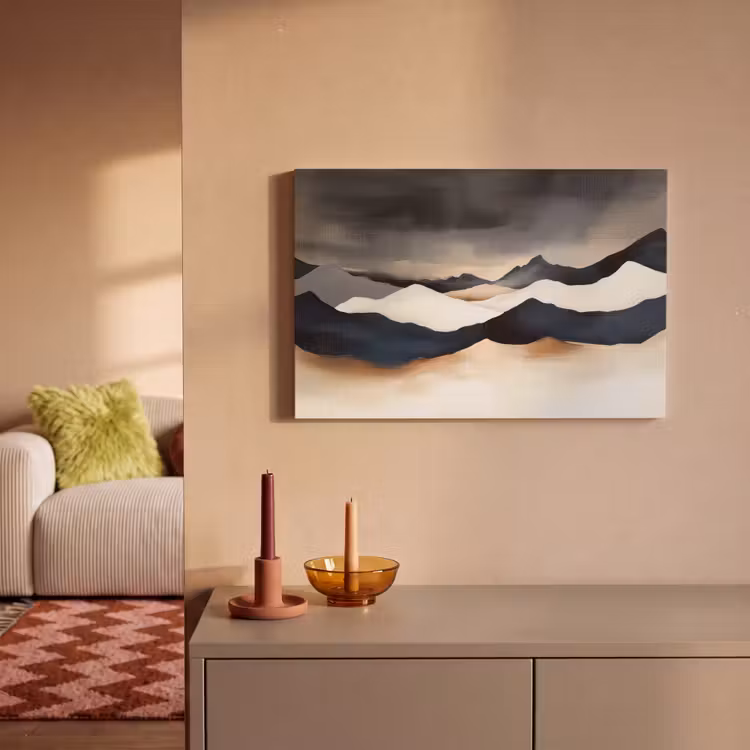 Canvas schilderij - Bergen - Donkerblauw - Landschap — 2
