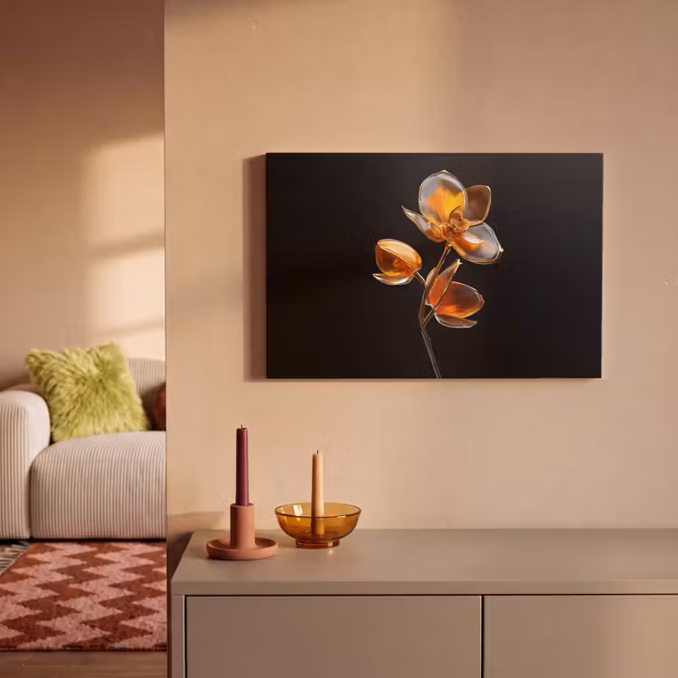 Canvas schilderij - Bloem - Orchidee - Oranje — 2