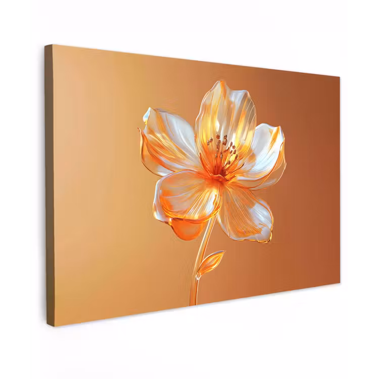 Canvas schilderij - Glazen - Bloem - Oranje — 1