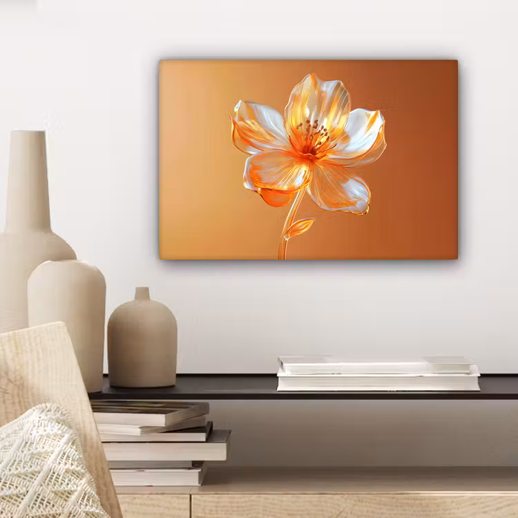 Canvas schilderij - Glazen - Bloem - Oranje — 5