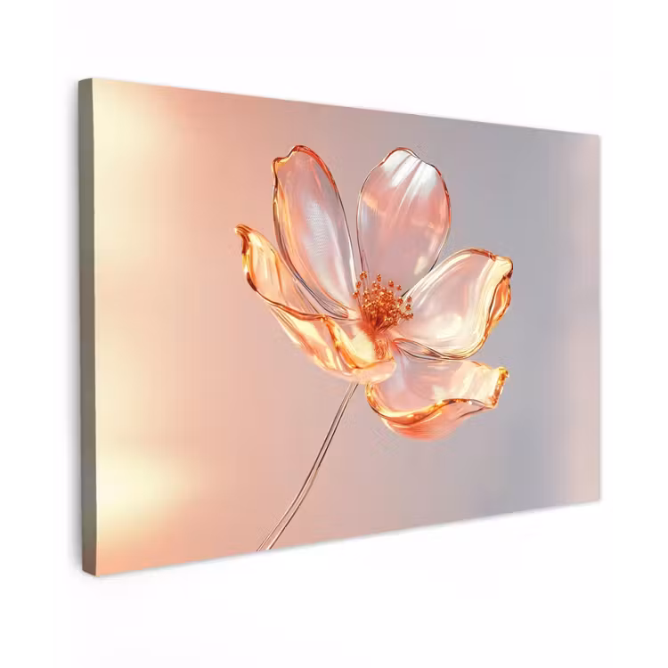 Canvas schilderij - Glazen - Bloem - Roze — 1
