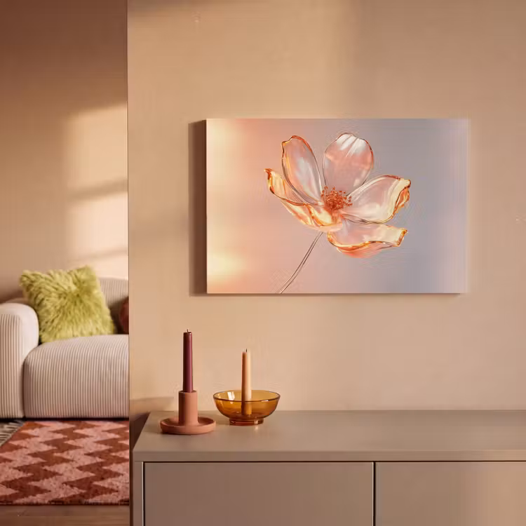 Canvas schilderij - Glazen - Bloem - Roze — 2