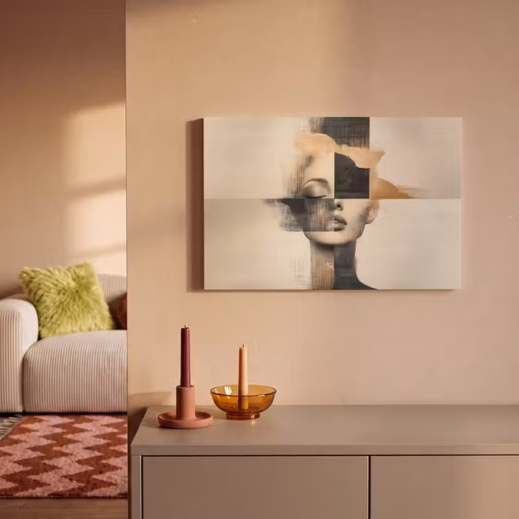 Canvas schilderij - Goud - Vrouw - Rechthoeken — 2